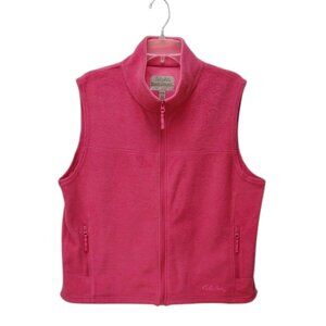 Cabela's Women's Rose Pink Full Zip Front Zip Pockets Adjustable Hem Fleece Vest